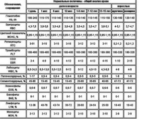 Моноциты норма у мужчин по возрасту таблица