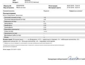 Мазок из носа на цитологию расшифровка