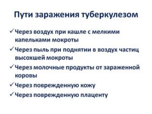 Способы заражения туберкулезом