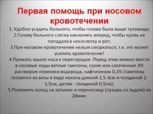 Алгоритм действия при носовом кровотечении