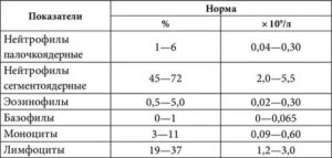 Палочкоядерные нейтрофилы норма у детей