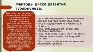 Факторы риска развития туберкулеза