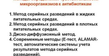 Методы определения чувствительности микроорганизмов к антибиотикам