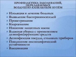 Профилактика инфекций передающихся воздушно капельным путем