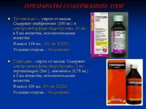 Декстрометорфан содержащие препараты