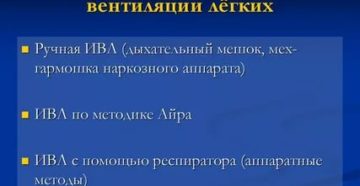 Виды искусственной вентиляции легких